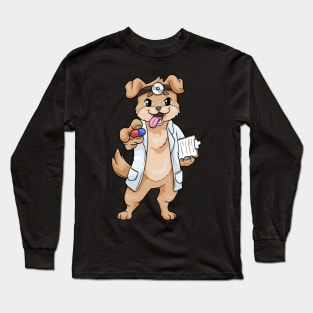 Funny dog as a doctor Long Sleeve T-Shirt